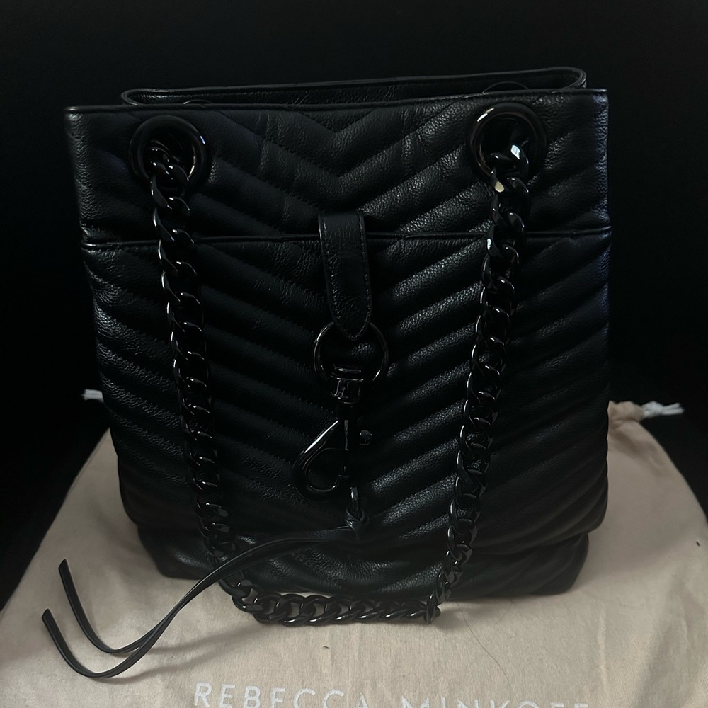 Rebecca Minkoff Black Quilted Eddie Chain Bag